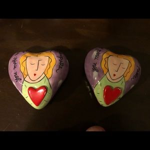Hearts, ceramic by Silverstein, multi color, decor
